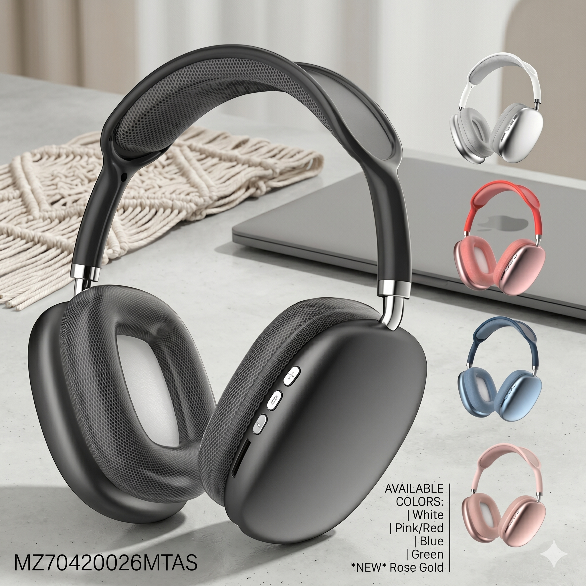 P9 Wireless Headphones Bluetooth 5.3 RGB Color Options