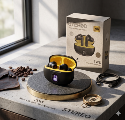 TWS Stereo Wireless Earbuds – Smart Sports Headphones with LED Battery Display