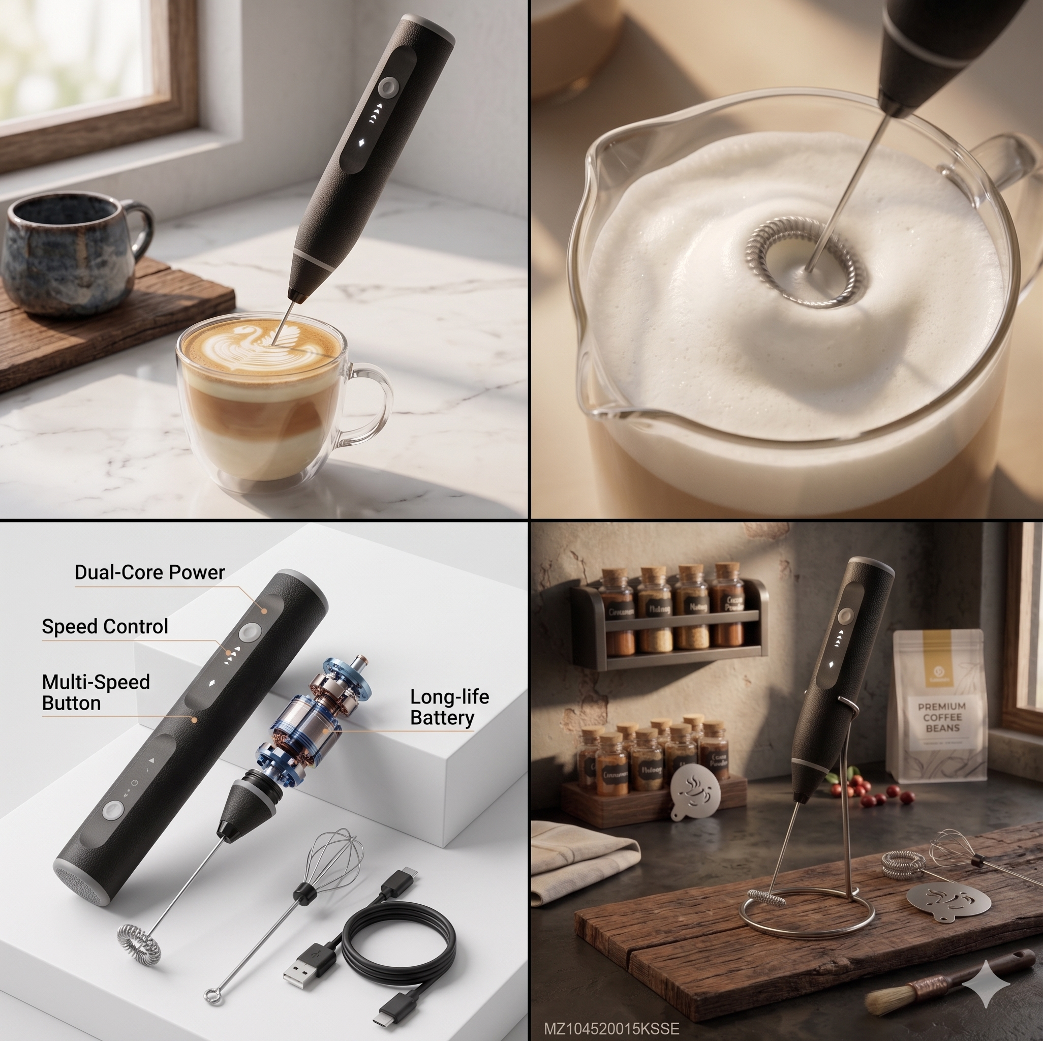 T2MAX 3-in-1 Rechargeable Milk Frother & Coffee Blender