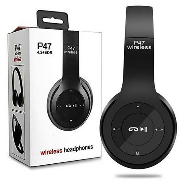 P47 Wireless Bluetooth Headphones – Foldable Over-Ear Sports Headset