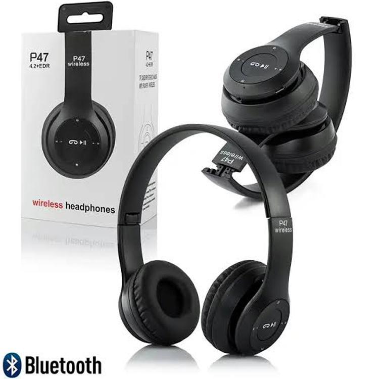 P47 Wireless Bluetooth Headphones – Foldable Over-Ear Sports Headset