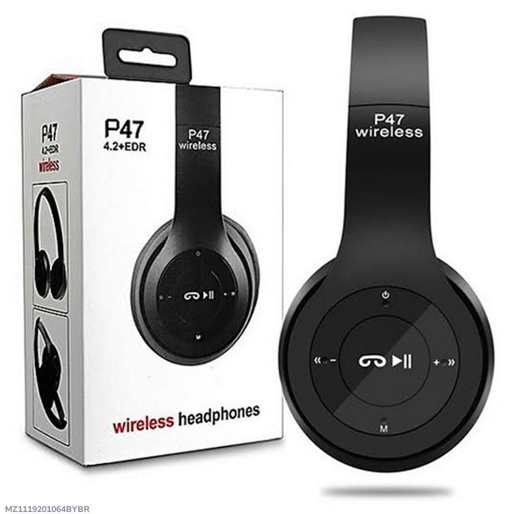 P47 Wireless Bluetooth Headphones – Foldable Over-Ear Sports Headset