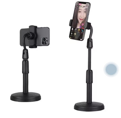 Adjustable Desktop Mobile Phone Stand – 360° Rotating Tabletop Holder for Live Streaming
