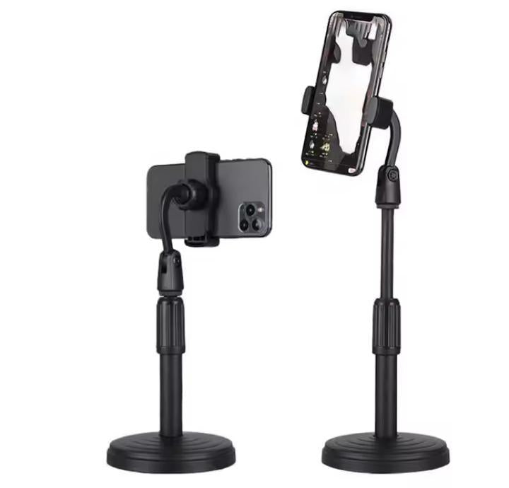 Adjustable Desktop Mobile Phone Stand – 360° Rotating Tabletop Holder for Live Streaming