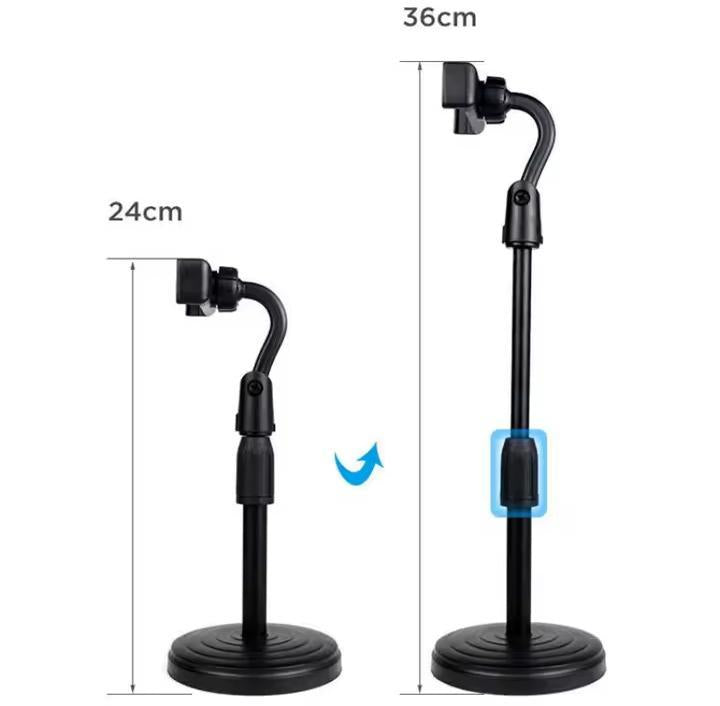 Adjustable Desktop Mobile Phone Stand – 360° Rotating Tabletop Holder for Live Streaming