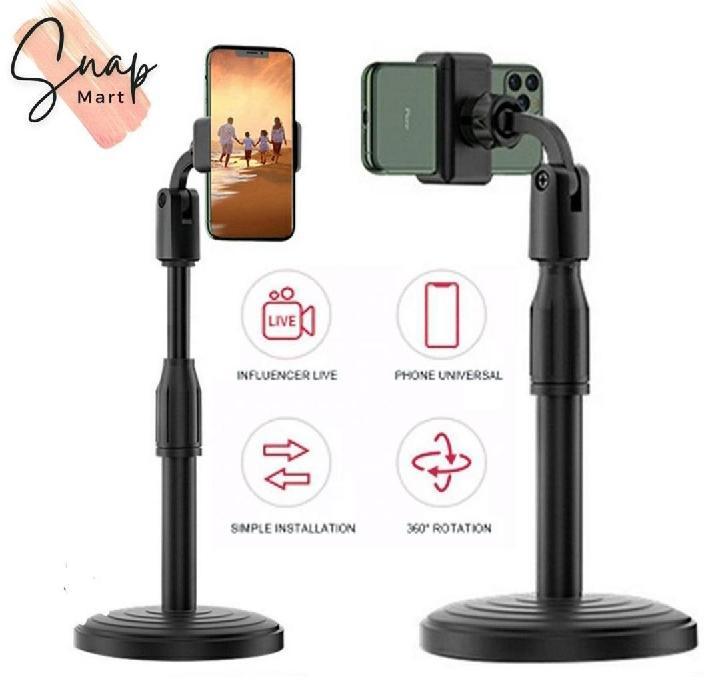 Adjustable Desktop Mobile Phone Stand – 360° Rotating Tabletop Holder for Live Streaming