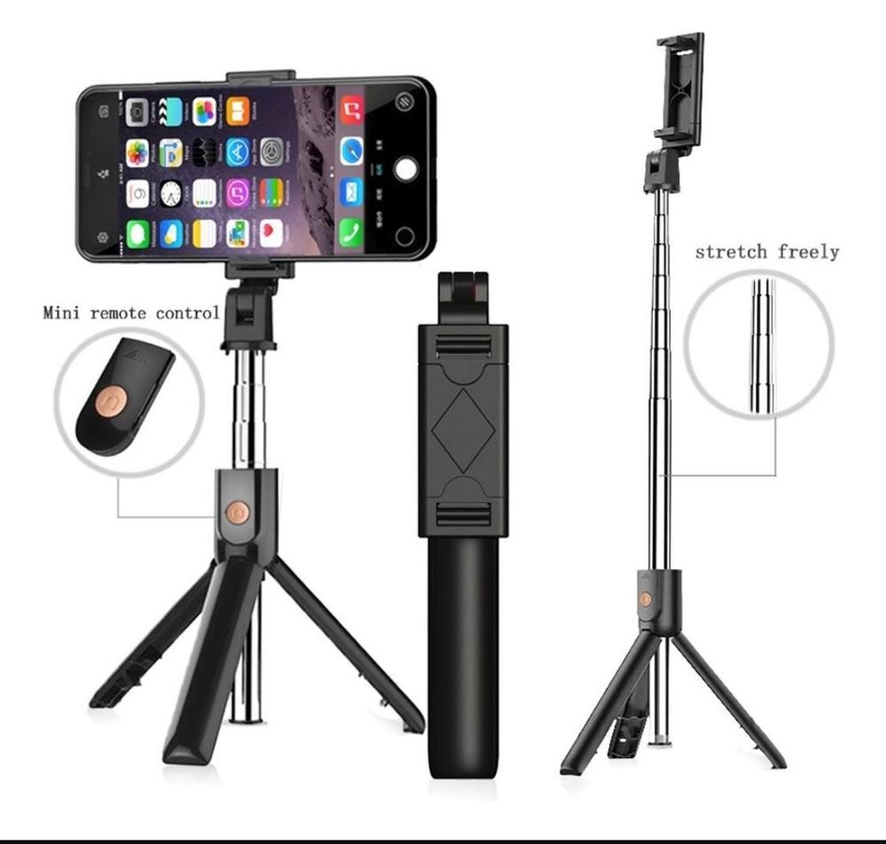 3-in-1 Bluetooth Selfie Stick Tripod – Extendable Monopod with Wireless Remote