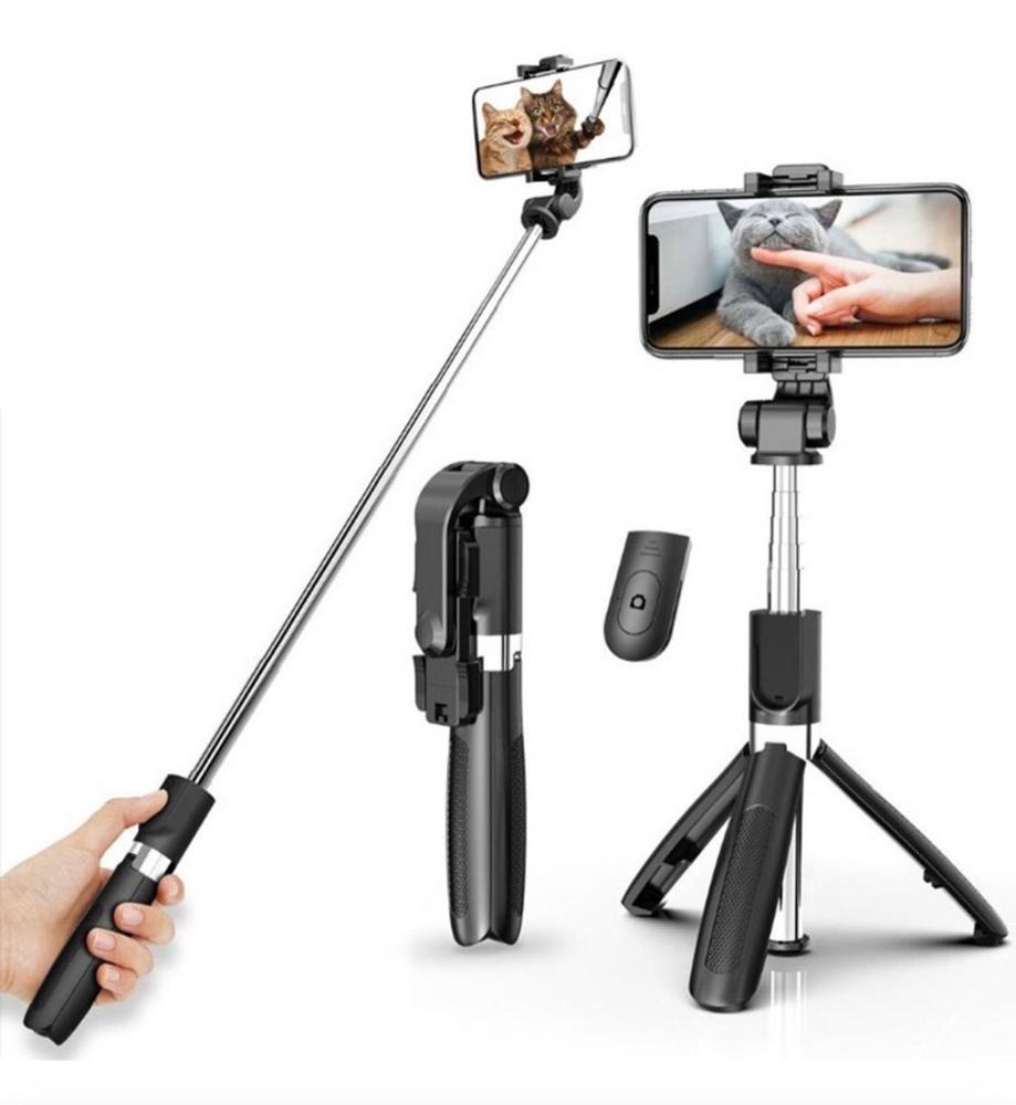 3-in-1 Bluetooth Selfie Stick Tripod – Extendable Monopod with Wireless Remote