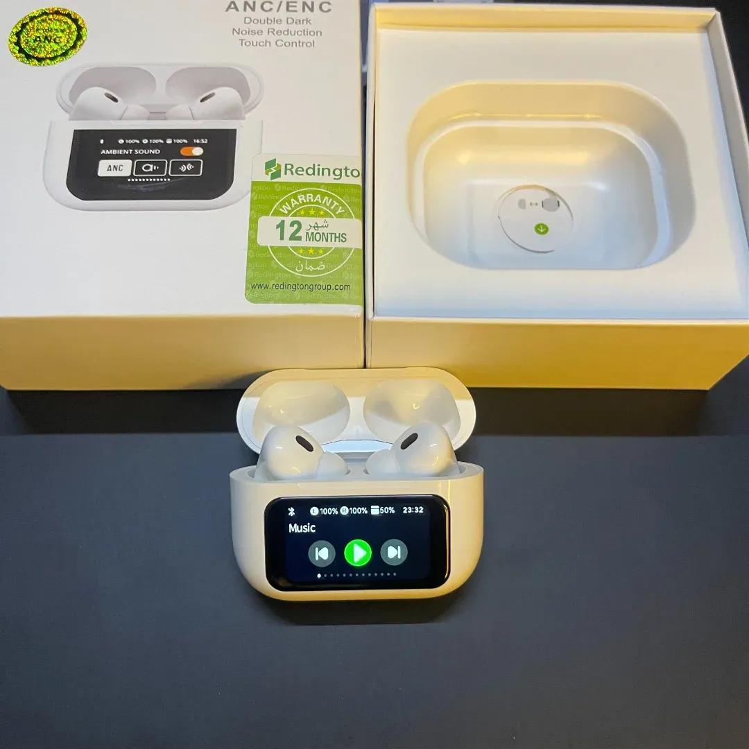 Wireless Earbuds with Smart LED Touch Screen – ANC/ENC Noise Cancelling Earphones