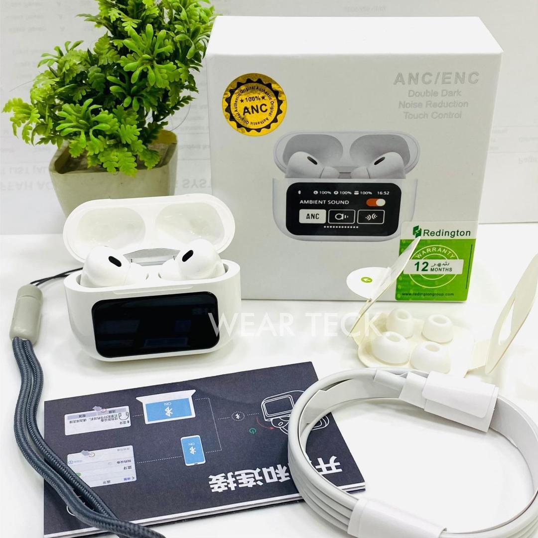 Wireless Earbuds with Smart LED Touch Screen – ANC/ENC Noise Cancelling Earphones