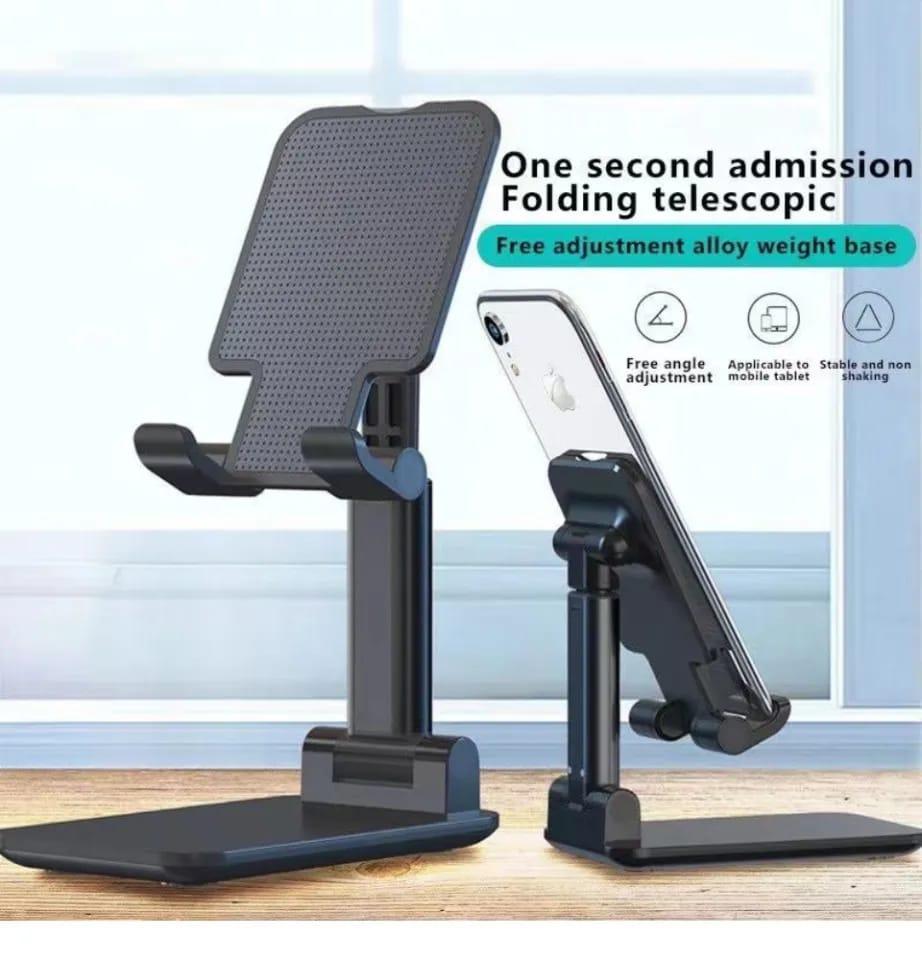 Universal Foldable Desktop Stand – Adjustable Holder for Phones & Tablets