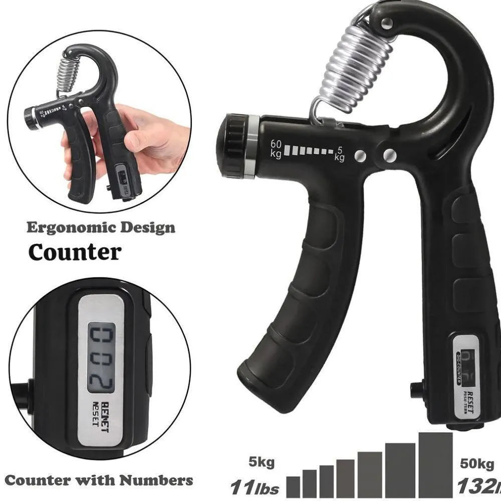 Digital Hand Grip Strengthener Counter – Adjustable 5KG to 60KG